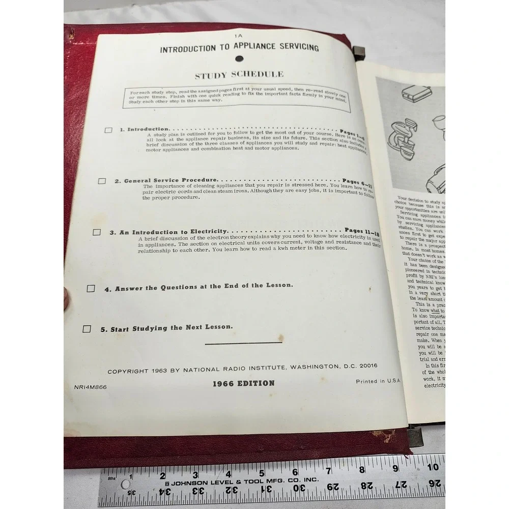 Vintage 1966 National Radio Institute NRI Appliance Servicing Technical Binder